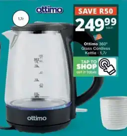 Checkers Ottimo 360° Glass Cordless Kettle offer