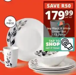 Checkers Ivy Black & White Dinner Set offer