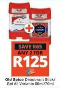 Checkers Old Spice Deodorant Stick/Gel offer