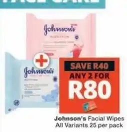Checkers Johnson's Facial Wipes offer