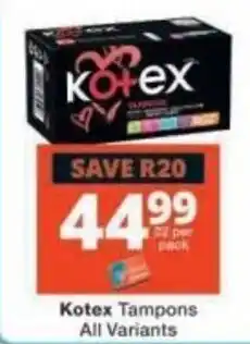 Checkers Kotex Tampons offer