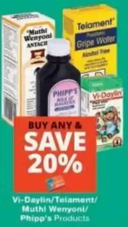 Checkers Vi-Daylin/ Telament/ Muthi Wenyoni/ Phipp's Products offer