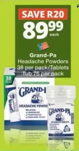 Checkers Grand-Pa Headache Powders offer