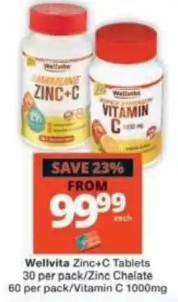 Checkers Wellvita Zinc+C Tablets offer