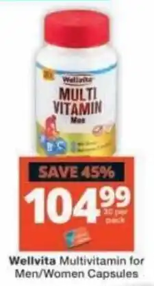 Checkers Wellvita Multivitamin for Men/Women Capsules offer
