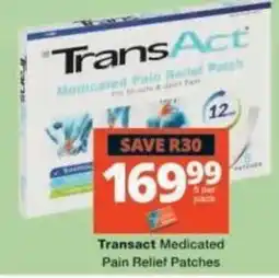 Checkers TransAct Medicated Pain Relief Patches offer