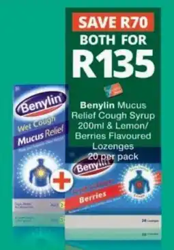 Checkers Benylin Mucus Relief Cough Syrup offer