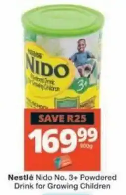Checkers Nestlé Nido No. 3+ Powdered Drink for Growing Children offer