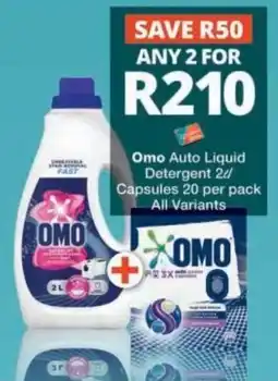 Checkers Omo Auto Liquid Detergent 2l Capsules offer