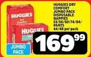 Usave Huggies - dry comfort jumbo pack disposable nappies/pants offer