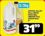 Usave Crystal valley - full cream maas / full cream milk offer