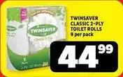 Usave Twinsaver - classic 2-ply toilet rolls offer