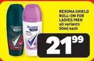 Usave Rexona - shield roll-on offer