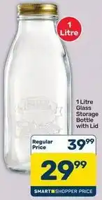 Pick n Pay Hypermarket Glass storage bottle with lid offer