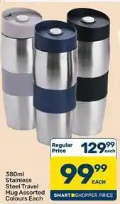 Pick n Pay Hypermarket 380ml stainless steel travel mug offer