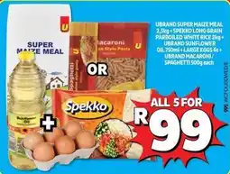 Usave Spekko - super maize meal, spaghetti, macaroni, oil, eggs offer