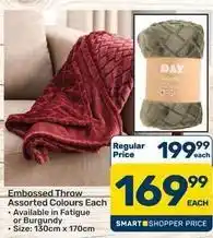 Pick n Pay Hypermarket Embossed throw offer