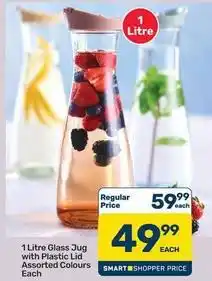 Pick n Pay Hypermarket 1 litre glass jug with plastic lid offer