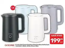 Pick n Pay Goldair - soft touch stainless steel cordless kettle each offer