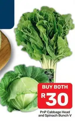 Pick n Pay Cabbage head and spinach bunch offer