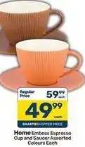 Pick n Pay Emboss espresso cup and saucer offer