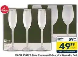 Pick n Pay 3-piece champagne flute or wine glasses offer