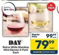 Pick n Pay Pick n pay - red or white stemless wine glasses offer