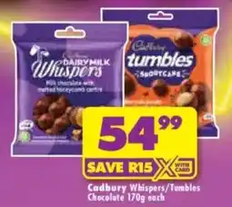 Shoprite Cadbury Whispers/Tumbles Chocolate offer