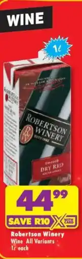 Shoprite Liquor Robertson Winery Wine All Variants offer