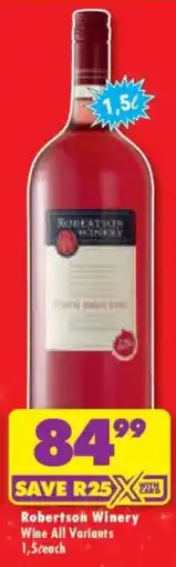 Shoprite Liquor Robertson Winery Wine All Variants offer