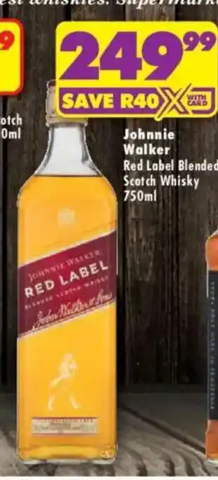 Shoprite Liquor Johnnie Walker Red Label Blended Scotch Whisky offer