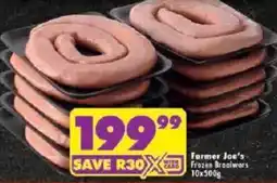 Shoprite Farmer Joe's Frozen Braaiwors offer