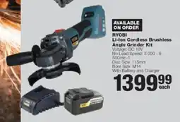 Build It RYOBI Li-ion Cordless Brushless Angle Grinder Kit offer
