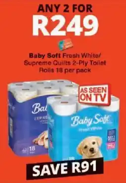 Checkers Baby Soft Fresh White/Supreme Quilts 2-Ply Toilet Rolls offer