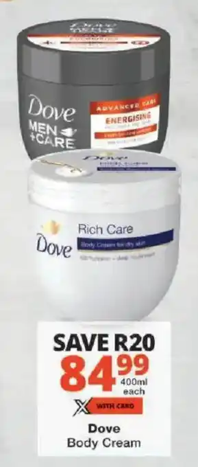 Checkers Dove Body Cream offer