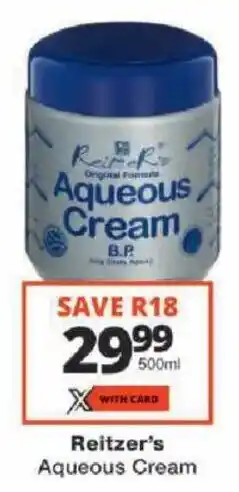 Checkers Reitzer's Aqueous Cream offer