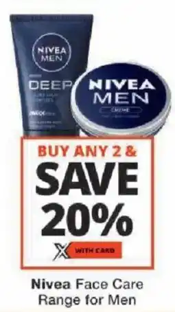 Checkers Nivea Face Care Range for Men offer
