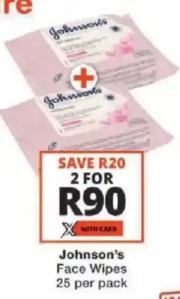 Checkers Johnson's Face Wipes offer