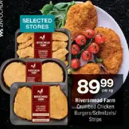 Checkers Riversmead Farm Crumbed Chicken Burgers/Schnitzels/Strips offer