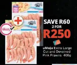 Checkers uMoja Extra Large Cut and Deveined Pink Prawns offer