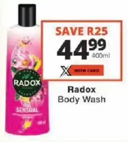 Checkers Radox Body Wash offer