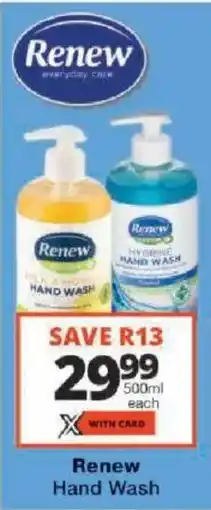 Checkers Renew Hand Wash offer