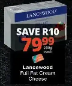 Checkers Lancewood Full Fat Cream Cheese offer
