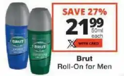 Checkers Brut Roll-On for Men offer