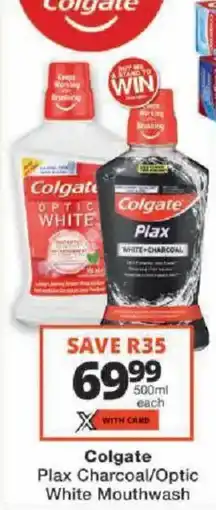 Checkers Colgate Plax Charcoal/Optic White Mouthwash offer