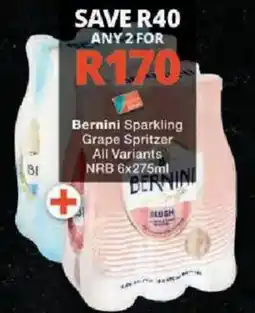 Checkers Bernini Sparkling Grape Spritzer offer