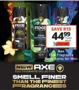 Checkers Axe Fine Fragrance Body Spray for Men offer