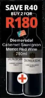 Checkers Diemersdal Cabernet Sauvignon Merlot Red Wine offer