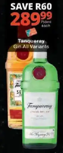 Checkers Tanqueray Gin All Variants offer