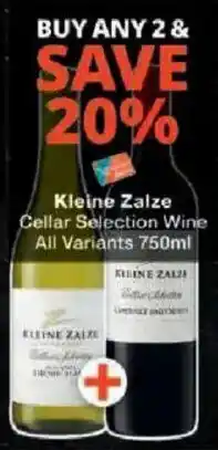 Checkers Kleine Zalze Cellar Selection Wine offer